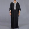 2025 Embroidered Traditional Men Boubou Jalabiyas Jubbah Muslim MEN'S Thobe Morocco Thobes Islamic Clothing Ramadan Robe Abaya