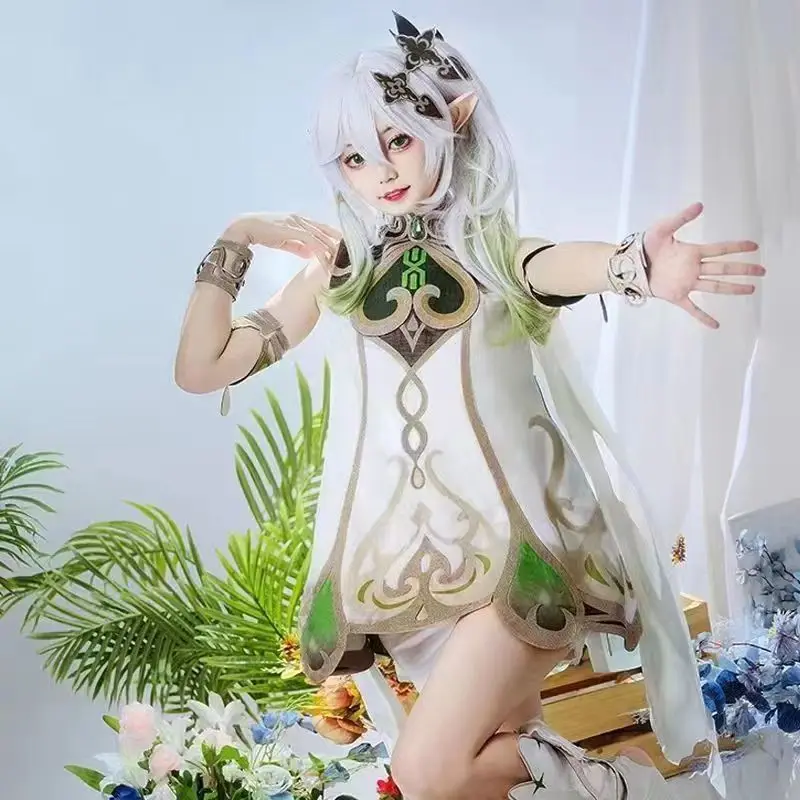 

Game Genshin Impact Figure Nahida Lesser Lord Kusanali Cosplay Costume Wig Dress Halloween Party Anime Outfit For Women Kid Gift
