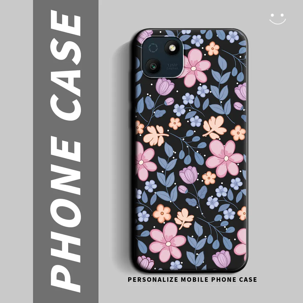 Cartoon Cute Flower Shockproof Silicone Soft Phone Case with Back Cover Shell