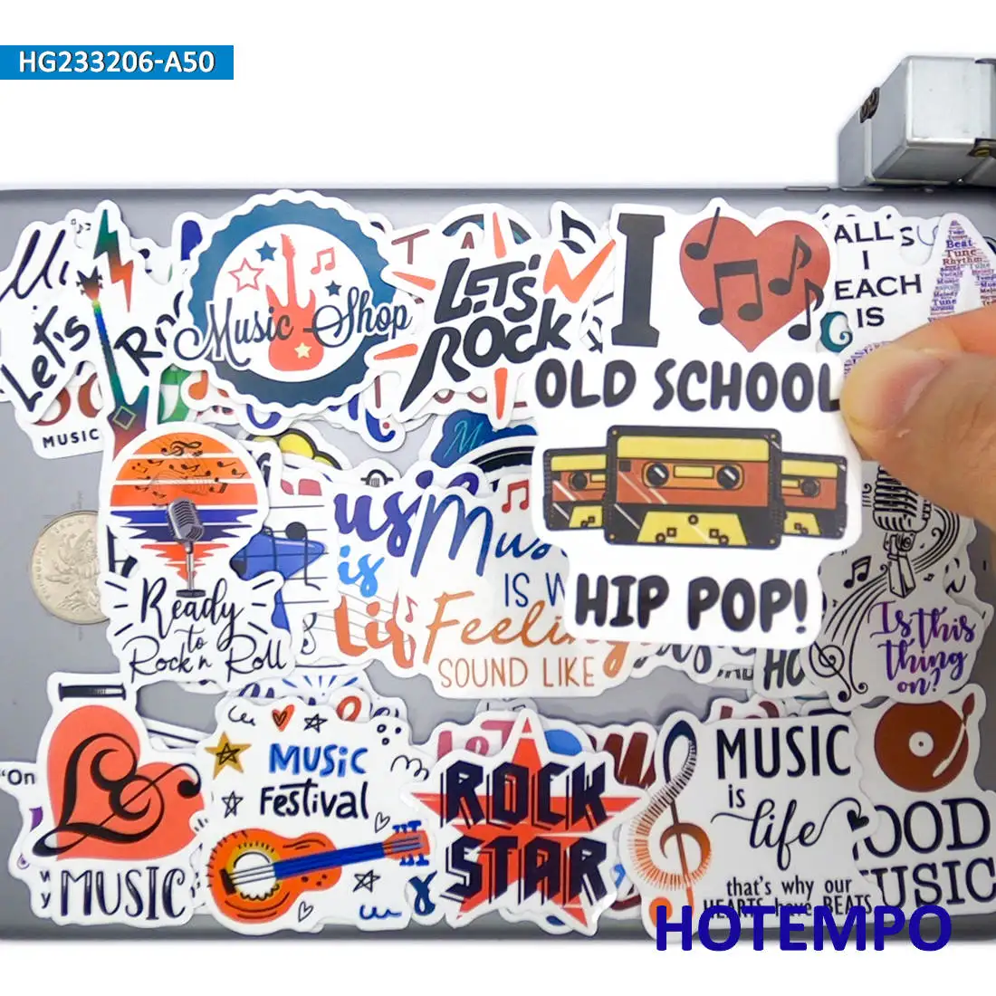 

20/30/50PCS Music Style Stickers Fashion Retro Musical Slogans Decals for Kids Scrapbook Diary Luggage Laptop Phone Sticker Toys