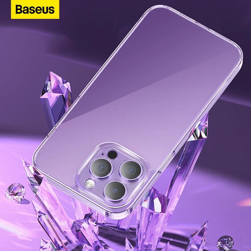 Baseus Corning Glass Phone Case For iPhone 14 13 Pro Max Antiscratch Drop Protection Hard Glass