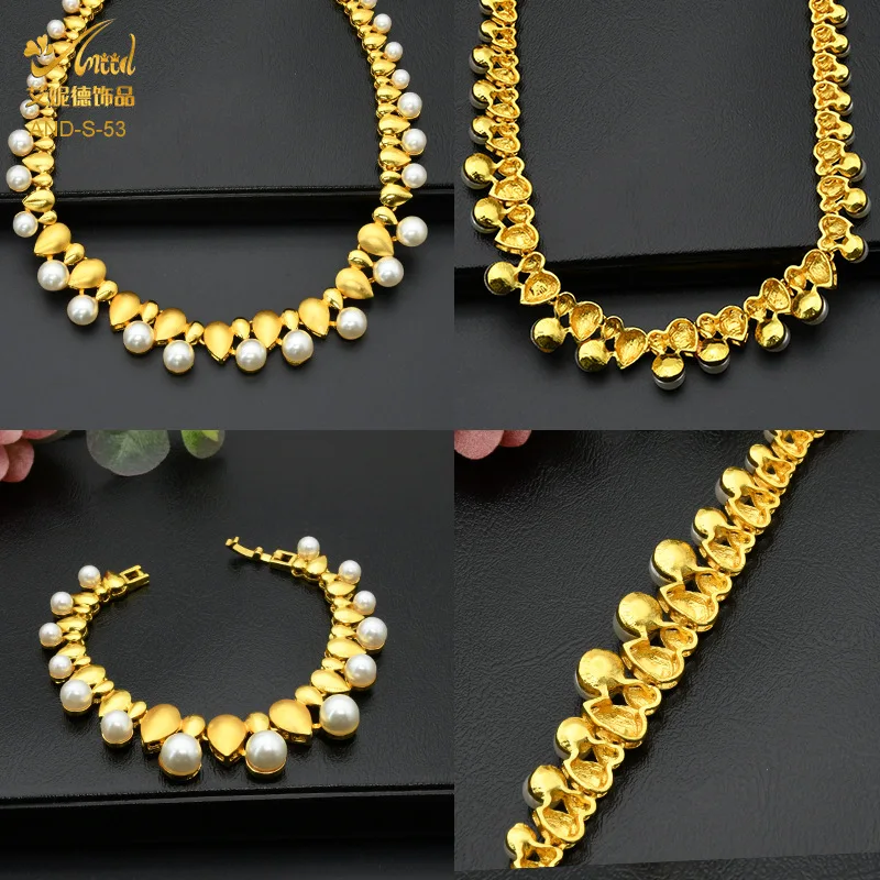 Zircon Pearl Gentle Bridal Set Women's 24K Gold AU999 - Smooth chain, round pearls, skin-friendly comfort 4