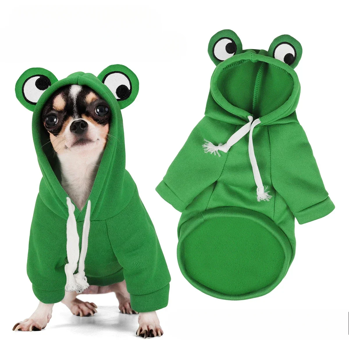 Dog Clothes Frog Transformation Hoodie Frog Shape Dog Cat Coats Winter Warm Cosplay Costume Pet Clothes Hooded Sweatshirt pet clothes
