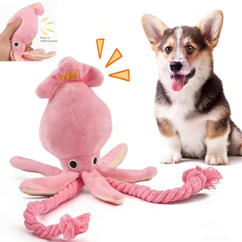 Squeaky Rope Octopus Toy 1
