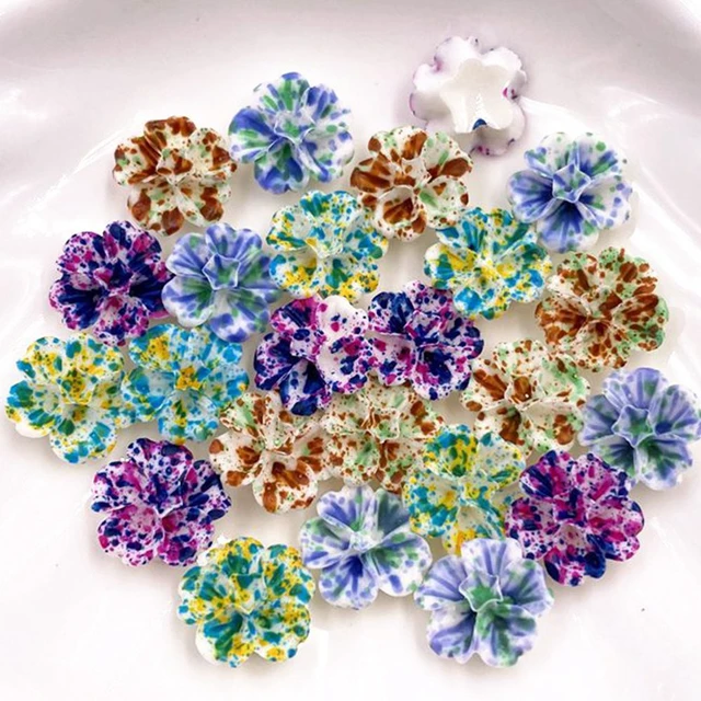 60pcs resin accessories hand painted colorful