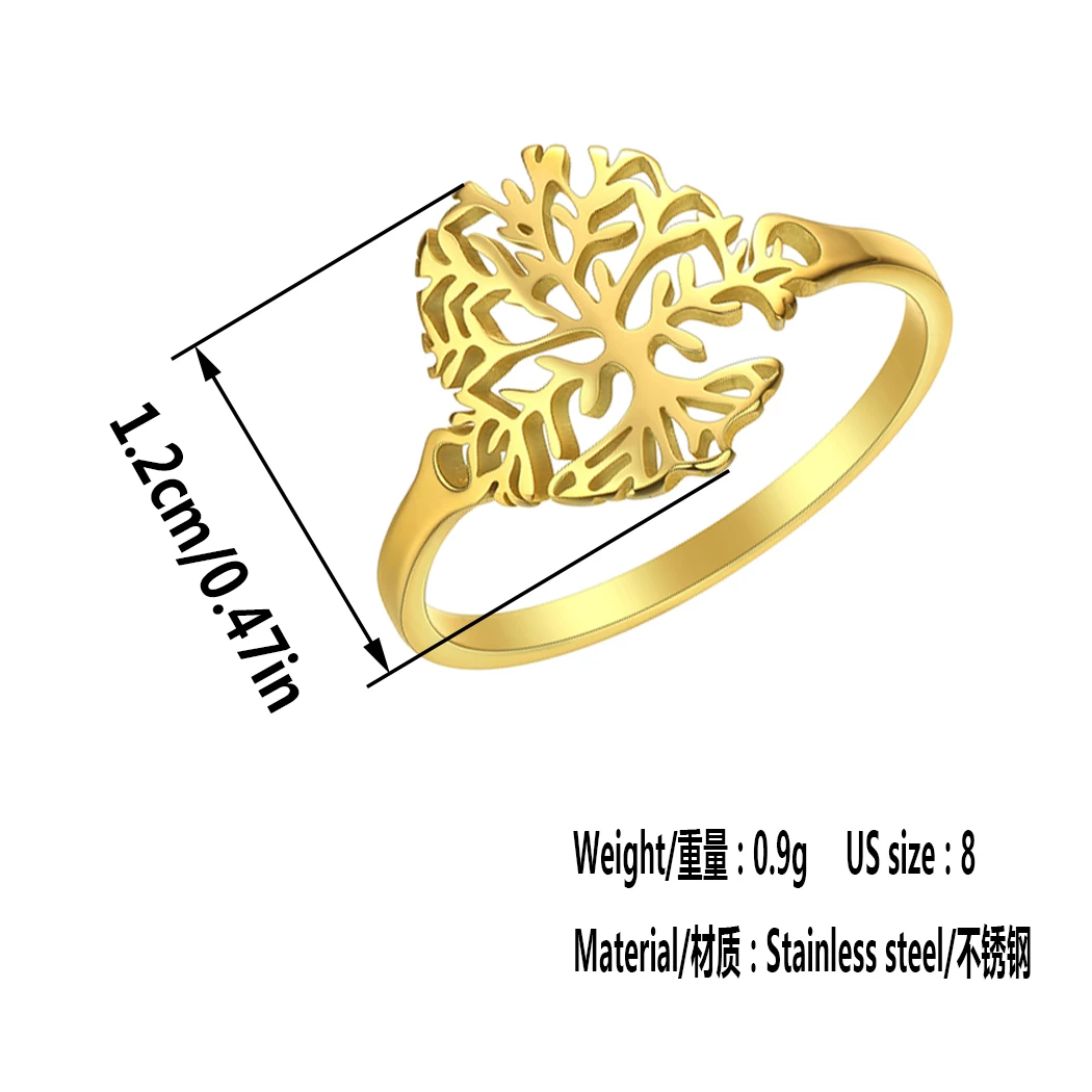 Anillo Geométrico de Flor y Hoja Vintage (Acero Inoxidable Dorado) S8de6e84db4614b6b80e7e0cddaa12d17p
