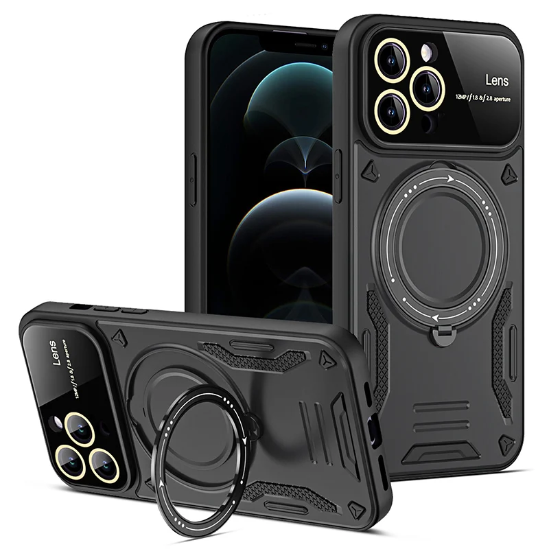 Magnetic Stand Military Grade Armor Case with MagSafe Compatibility