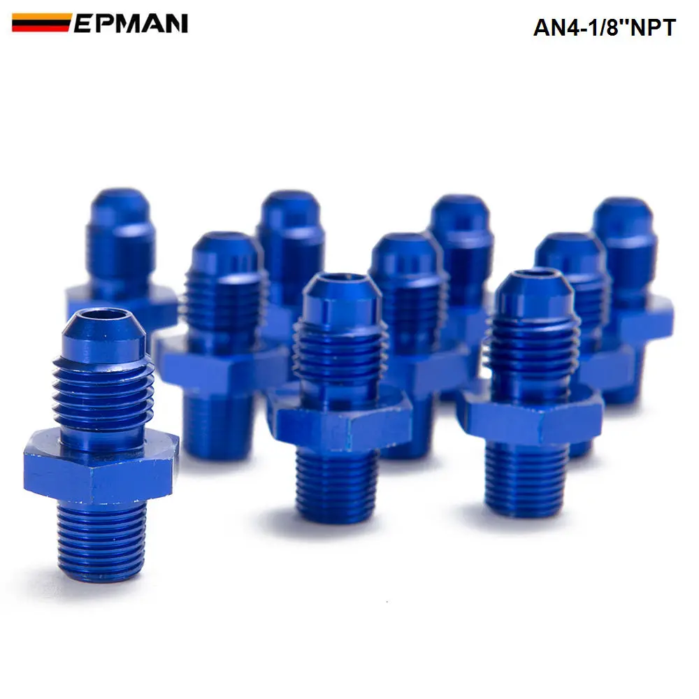 10PCS/LOT AN-4 AN4 flare to 1/8 NPT straight male oil cooler fuel oil hose fitting adapter AN4-1/8"NPT