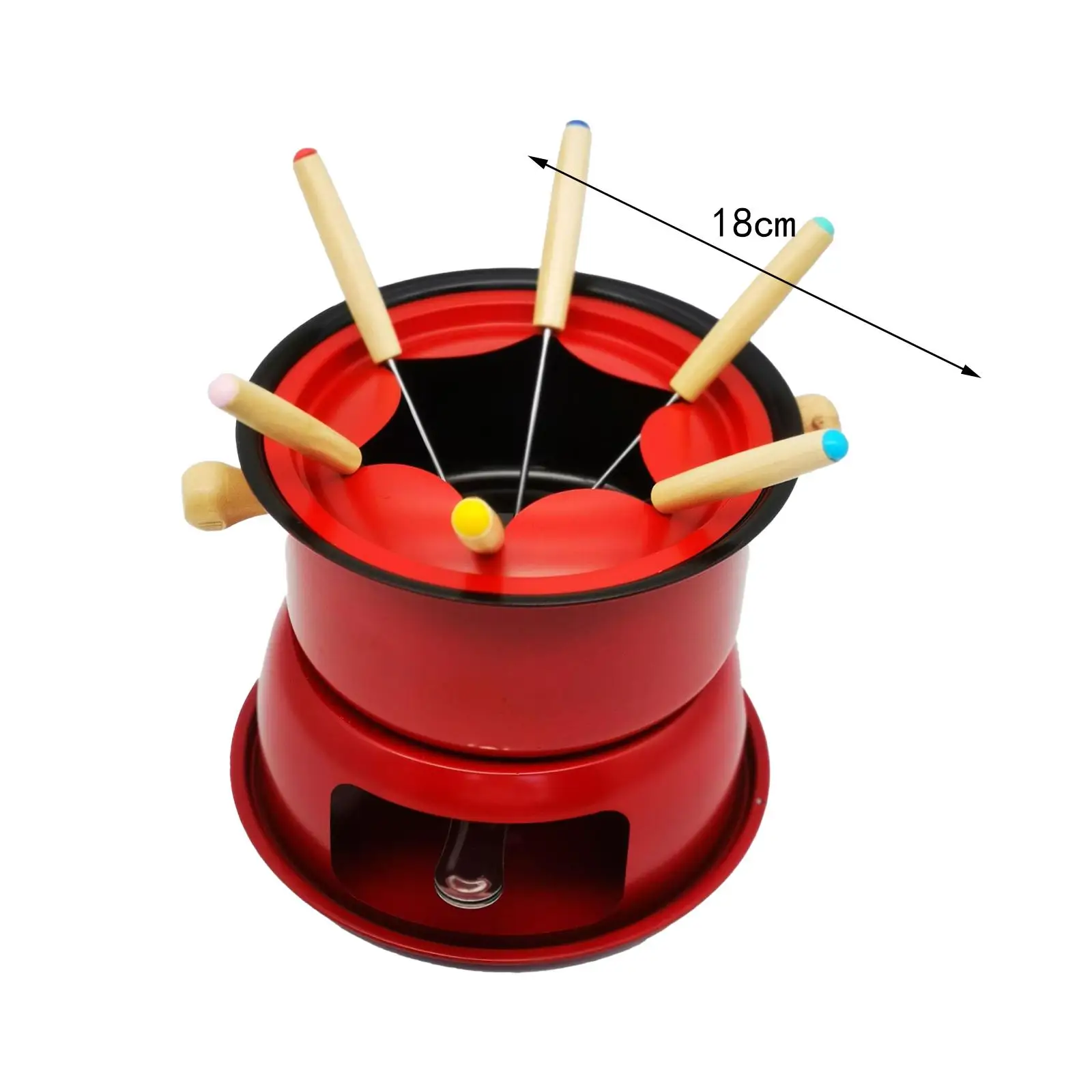 Cast Iron Fondue Pot Set Portable Durable Multifunction Lightweight Home Small for Picnic Kitchen Outside Holiday
