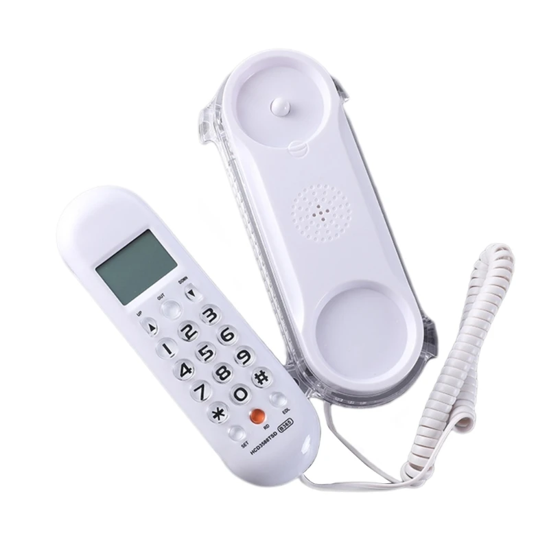 Wired Phone B365 Mini Wall mounted Phone Crystal Base Small Landline Telephone Clear And User friendly LCD Display Multi Language