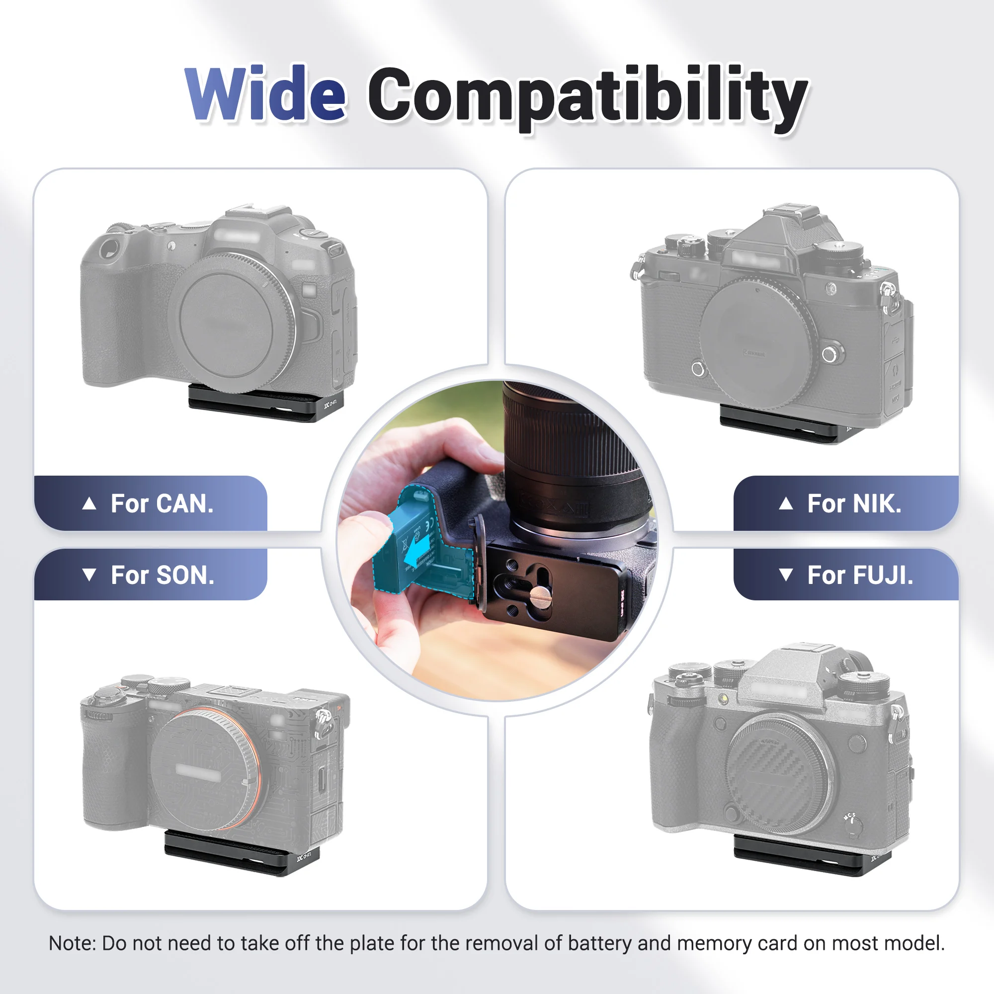 Camera Tripod Adapter JJC AirTag Quick Release Plate with 1/4"-20 Screw for Canon Sony Nikon Fujifilm