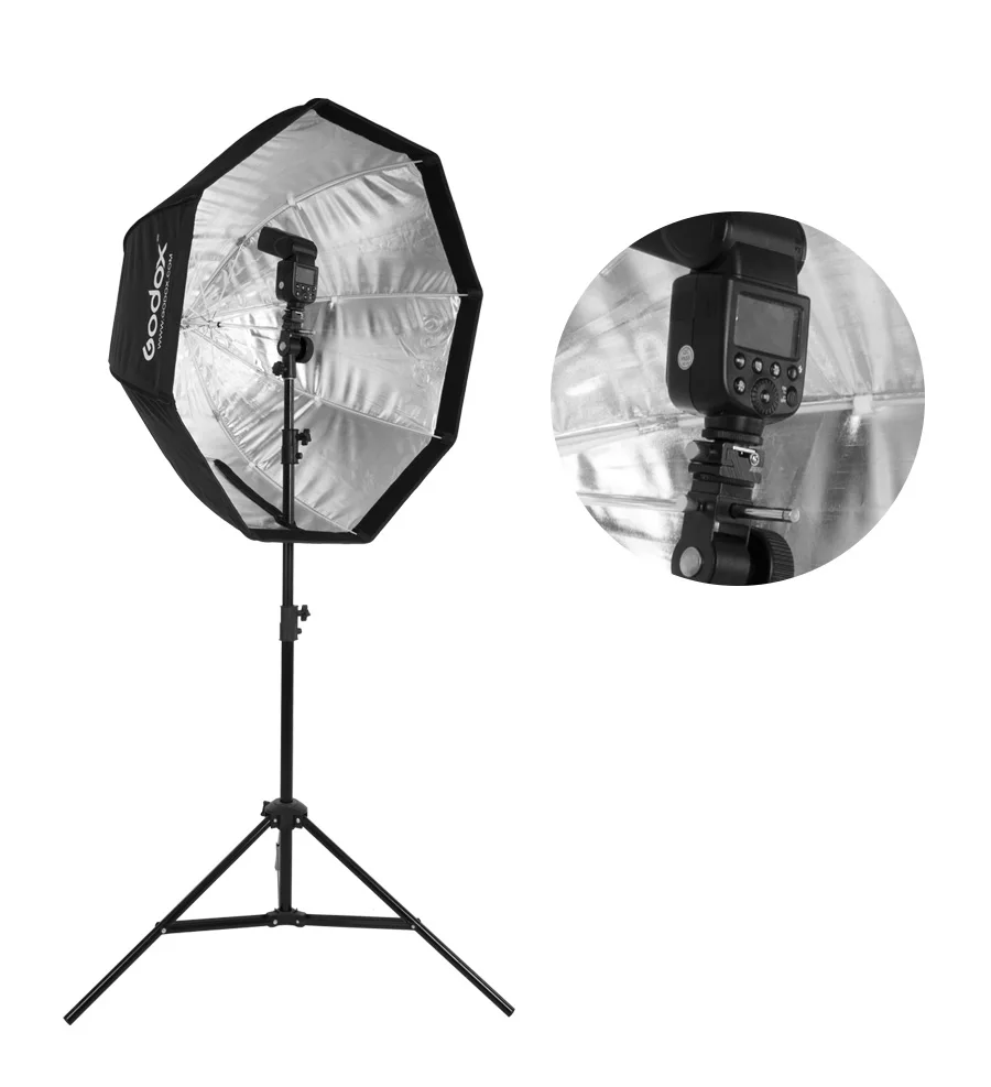 Godox Type-D Camera Flash Speedlite Mount Swivel Light Stand Bracket with Umbrel
