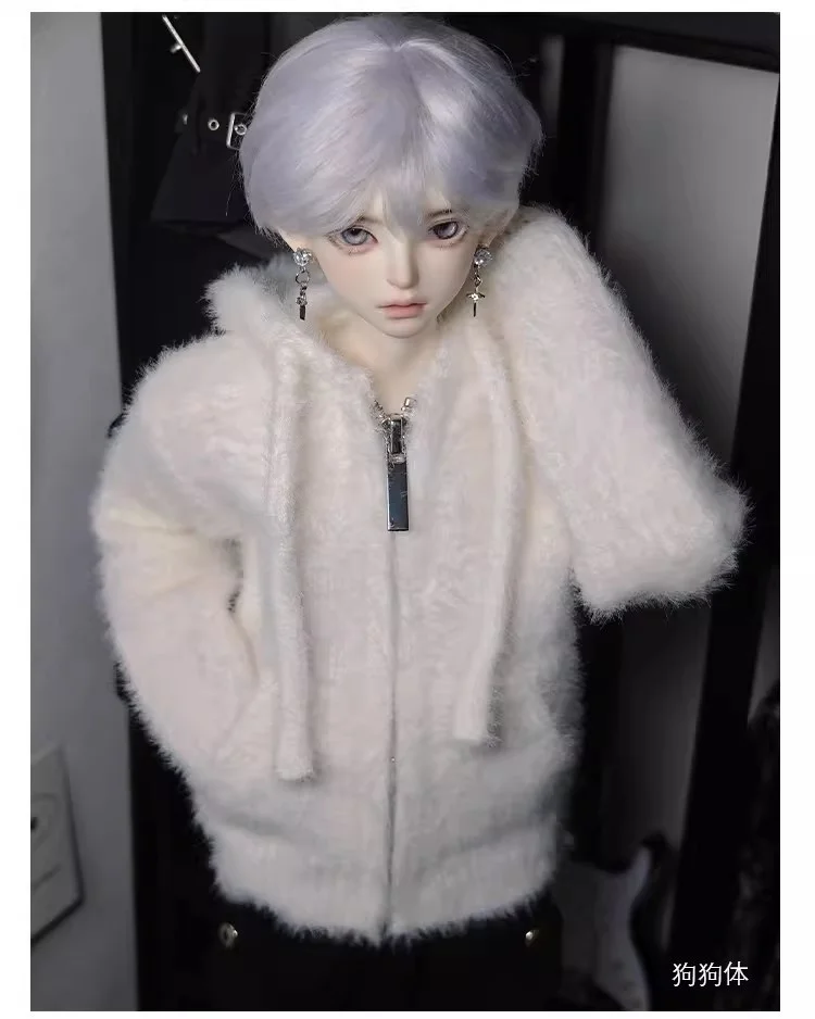 【15일 배송】빅/스페셜 4포인트 CD2 TD752 73/75/77cm 인형용 빅돌스 캐주얼 루즈 지퍼 후드 밍크 가디건 스웨터