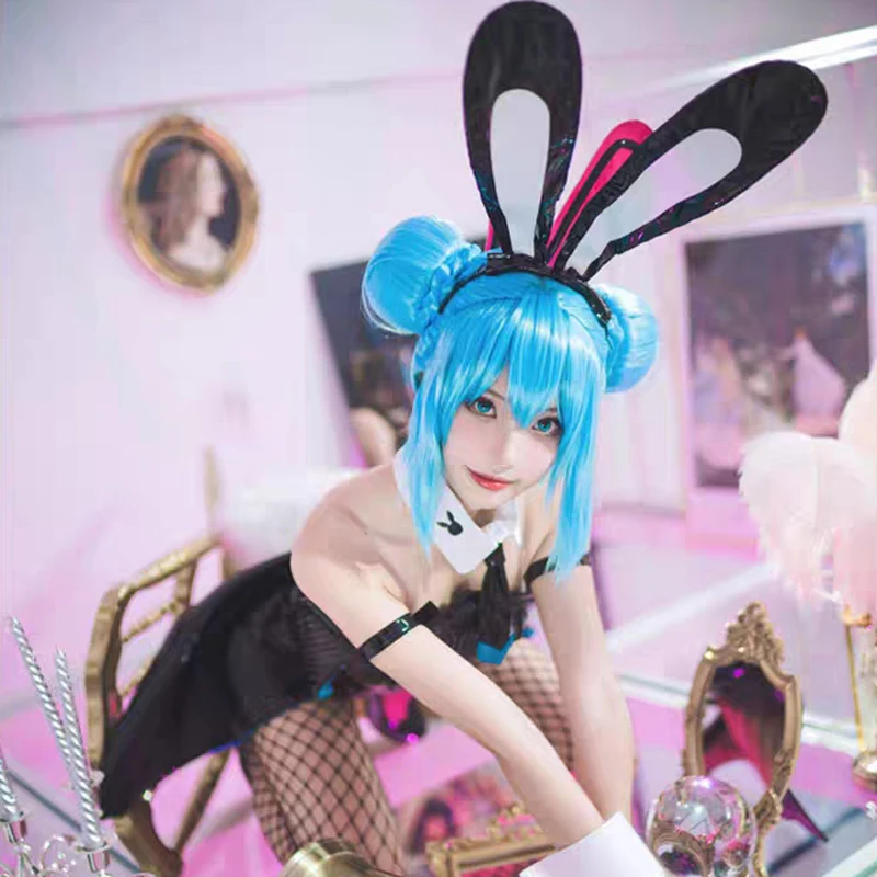 

Anime Miku Bunny Girl Cosplay Costume Tights Black Rabbit Sexy Women Female Jumpsuit Halloween Role-playing Props Performance