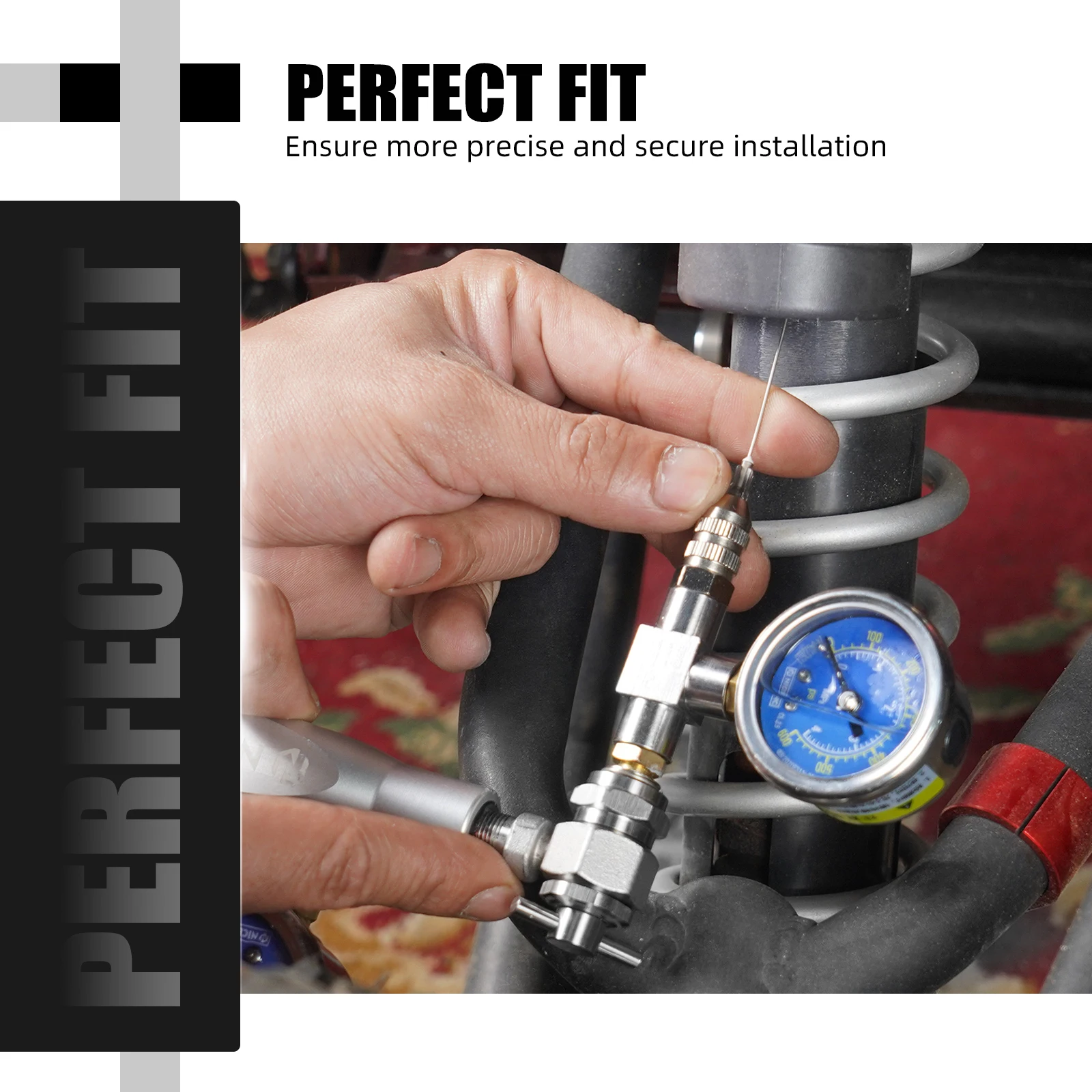 Shock Nitrogen Gauge Needle Fill Tool 350 600PSI Yamaha Polaris RZR CanAm Arctic Cat Snowmobile KTM Honda Suzuki Kawasaki motorcycle shock pump