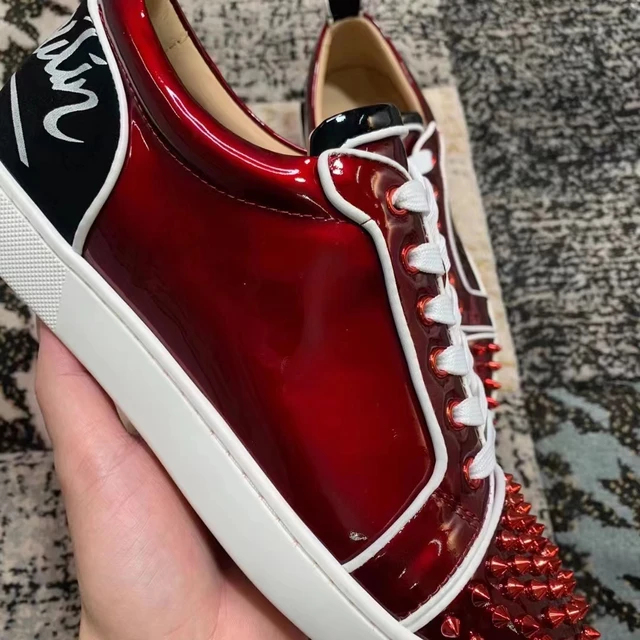 Christian Louboutin Red Bottoms Mens Sneakers  Mens Louis Vuitton Red  Bottom Shoes - Leather Casual Shoes - Aliexpress