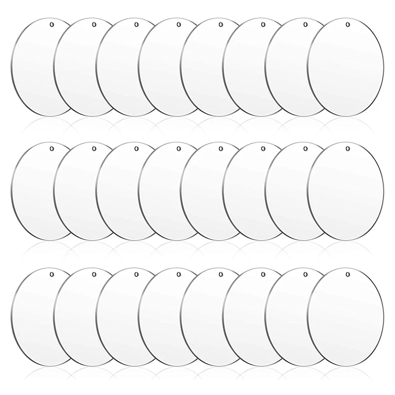 

2023 Hot-24 PCS 10Cm Acrylic Circle Transparent Ornament, Blank Disc With Hole, Suitable For DIY Craft Project Supplies