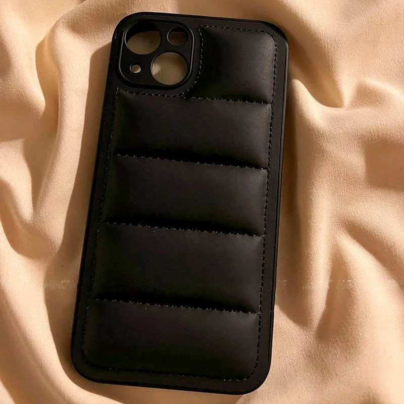 Puffer Phone Case for IPhone 15 14 13 Series Winter comfortable Phone Cover Case Down Jacket,phone case,iphone case,phone protector cover