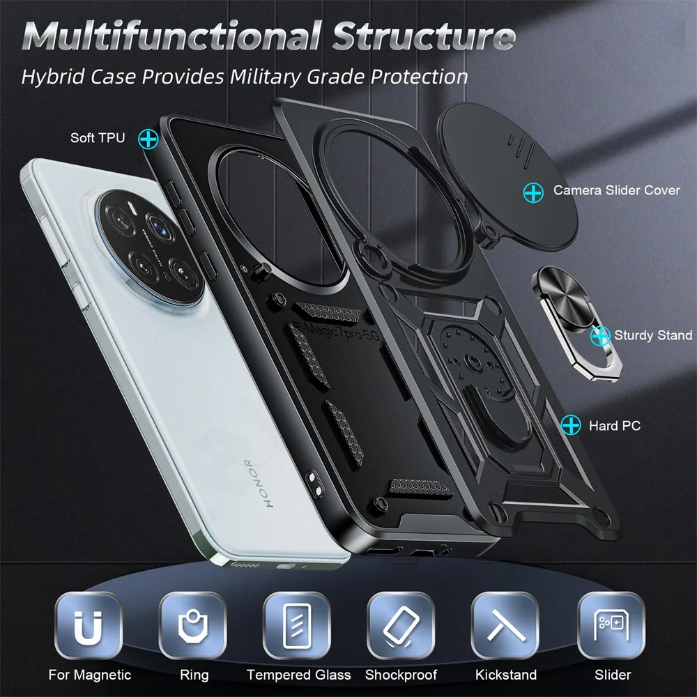 Carinacoco Case For Xiaomi Redmi Note 13 Pro Plus 5G, With Slide Camera Cover Rotating Finger - View #8