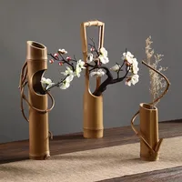 Japanese Creative Bamboo Tube Branch, Floral Shop Device, Home Room, Tea Table Decoration, Flower Arrangement, Garden Vase 1