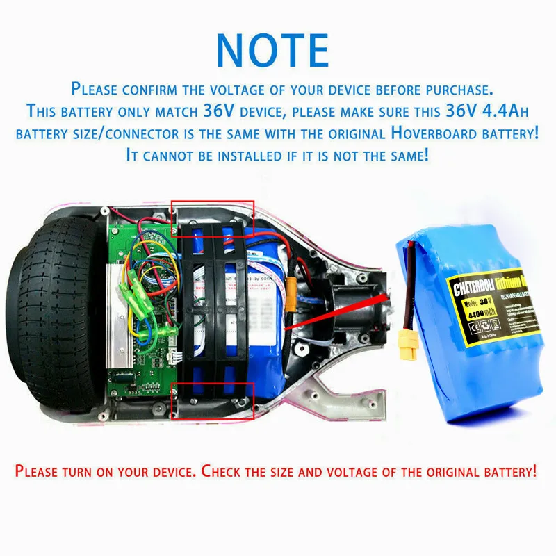 Rechargeable Battery 36v 10s2p 4400mAh for Electric Scooter Twist Car