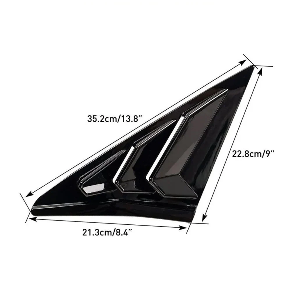 Rear Quarter Panel Window Side Louvers Black Carbon Fiber Vent Decal Cover For Honda Civic Type R Hatchback Accessory