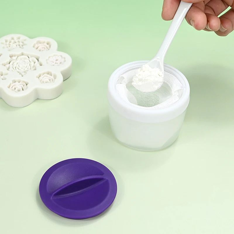 Anti Stick Powder Puff With Storage Case Flip Cake Cookie Flip Candy Paste Powder Spreading Flour Corn Starch Puff