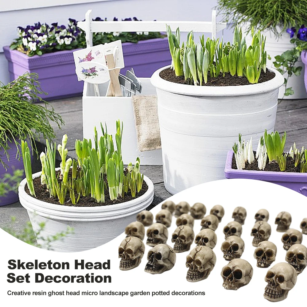 

Resin Skull Set Decoration Delicate Lightweight Ghosts Head Landscape For Home