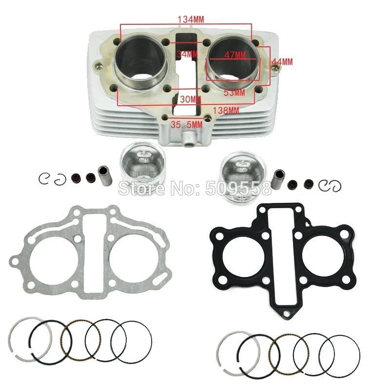 47 мм поршень с большим отверстием верхние части поршня Комплект прокладок для Honda
