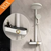 VGX White Shower System Set Bathroom Shower Faucet Set 3-way Rainfall Shower Set Shower Mixer Crane with Hand Shower Set Grey 1