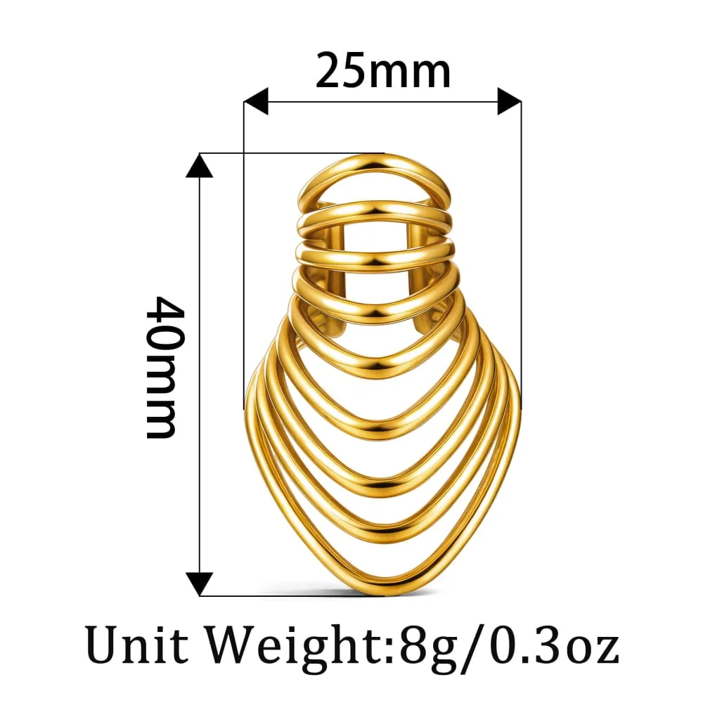 Casvort 316L Edelstahl Statement Layered Hoop Ohrclips No-Piercing Ohrzubehör Hypoallergen für Damen Herren – Detail 7