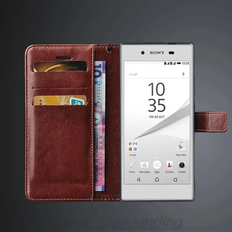 Luxury Leather Flip Wallet Case - Premium Card Holder Holster
