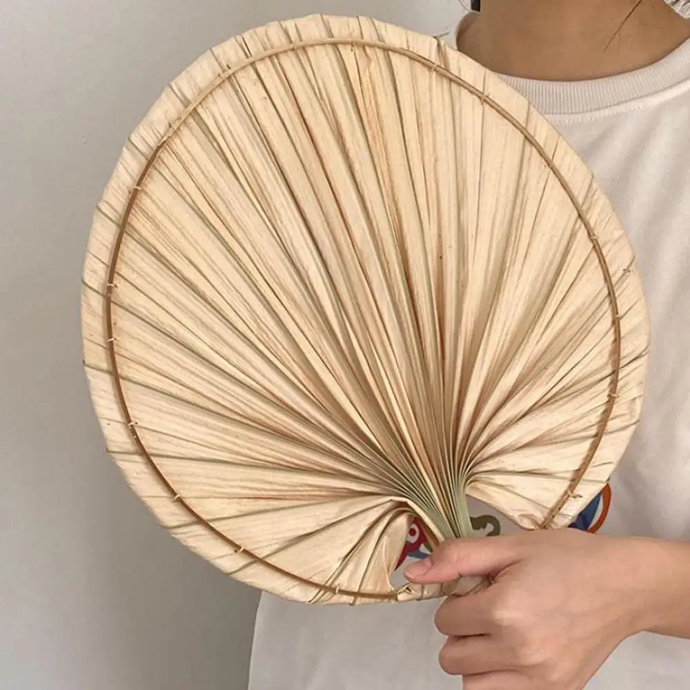 Description Picture 3 of itemHand Fans Hand Made Fan Rattan Decoration For Wedding Natural Palm Leaf Woven Fans Wall Art Decor For Farmhouse Ornaments