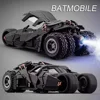 1:18 Batmobile Toys Alloy Models Cars Rubber Tires Miniature Vehicle Spray Version Cabin Door Opened Car for Kids Birthday Gifts 1