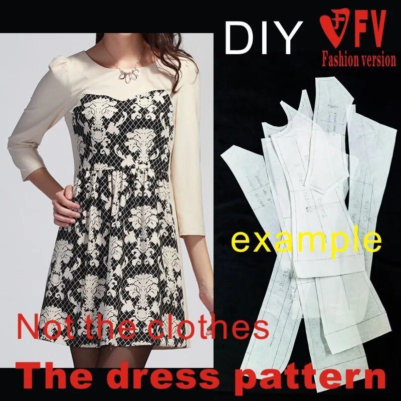 The dress Dresses Sewing Pattern cutting drawing BLQ-22