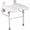 Wall Mount Fold Away Bath Chair Shower Seat Bench with Adjustable Legs, FSA and HSA Eligible, Seat 16 X 16 Inches, White 1