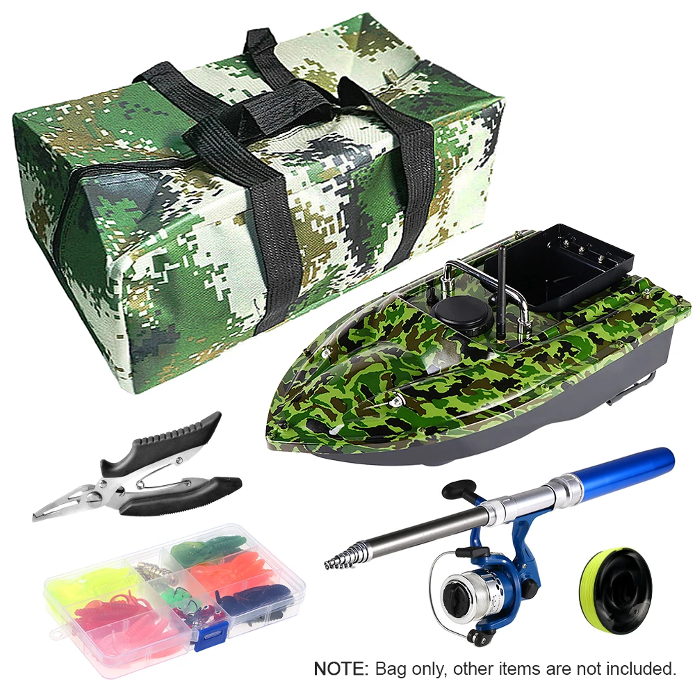 Carry Bag for Fishing Bait Boat Wear Resistant Oxford Fabric Storage Bag  Handbag with Side Pouch Zipper Fishing Accessories