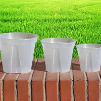 Transparent Plastic Pots Root Control Flower Pots With Tray Plastic Plant Pots Breathable Nursery Pots For Planting Orchids 2