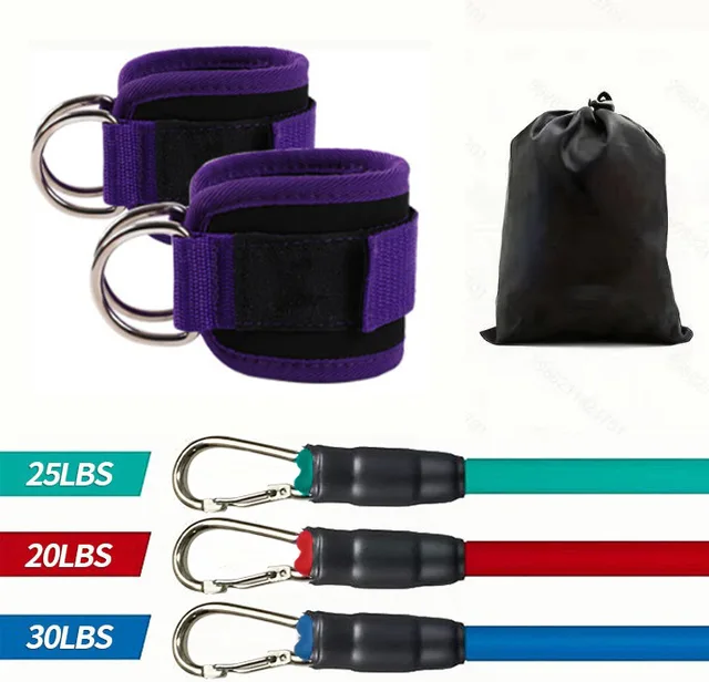 6pcs/Set TPE Resistance Bands Ankle Straps Fitness Booty Band Workout Yoga Gym Equipment Leg Strength Safety Extensions 5