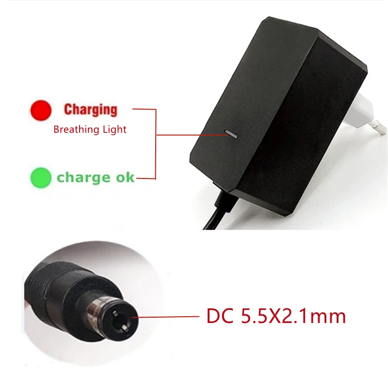 4.2V 3A 5.5*2.1mm AC DC Power Supply Adapter Charger For 1series 4.2V 3.7V 3.6V 18650 Li-ion Li-po Battery