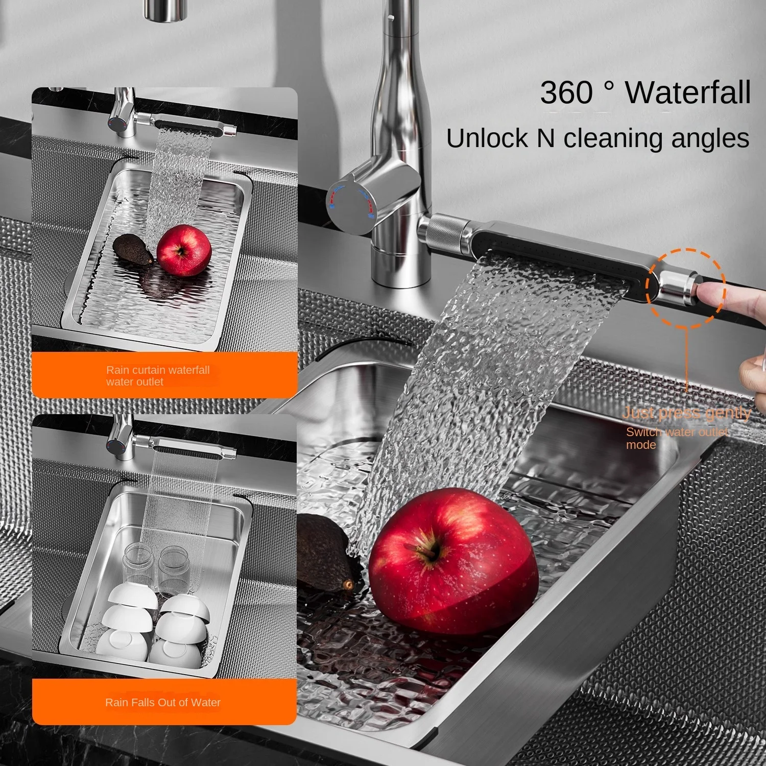 Original Finish Dishwasher-Compatible SUS304 Stainless Steel Large Single Bowl Undermount Kitchen Sink 2
