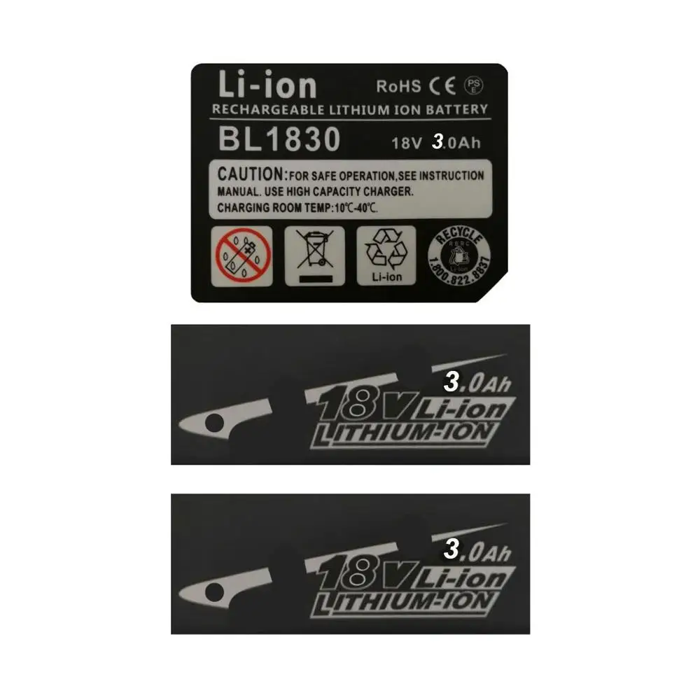 2 Sets BL1830 Tag Li-Ion battery 18V Sticker Label For Makita 18V 3Ah ...