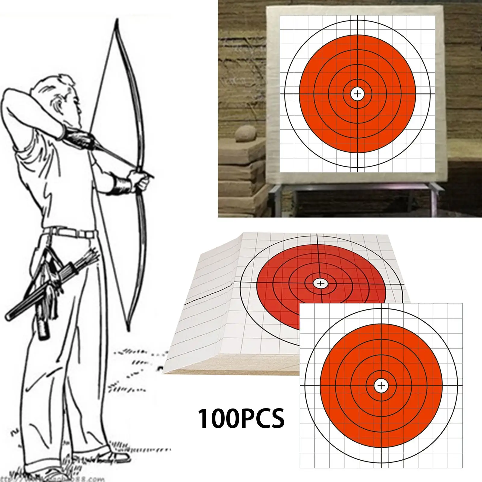 100x Airgun Blowgun Aim Targets Resetting Targets Training Markers Reactive Range Paster Archery
