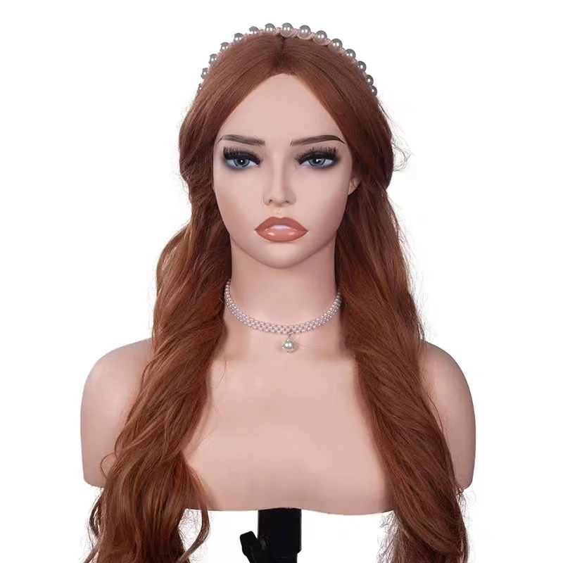 

Female Mannequin Manikin with Makeup Model Display Human Hair Wig Salon Beauty Scarf Glasses Hat Cap Stand Rack