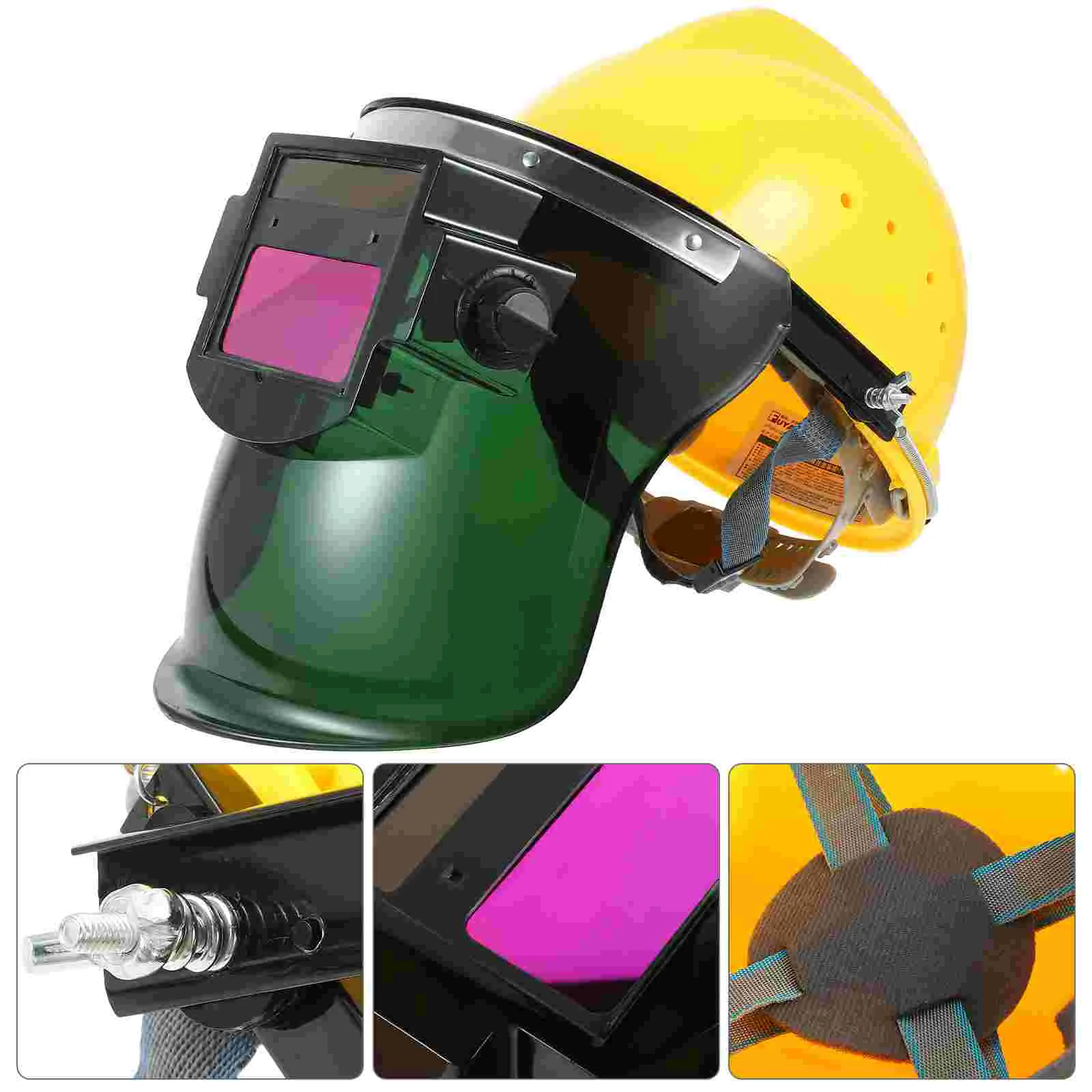 

1 Set Hard Hat Protective Face Screen Solar Welders Welding Protective Masks with Safety Hat for Welder (1PC