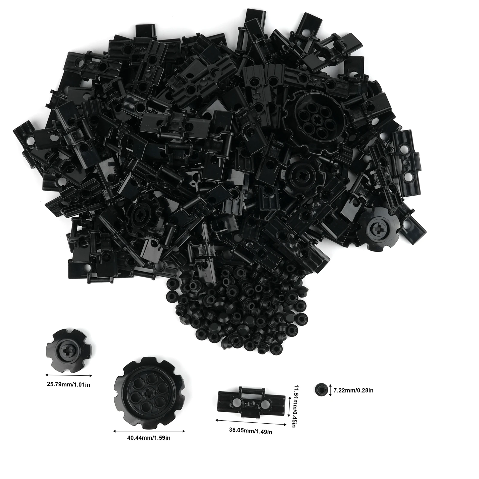 372PCS Caterpillar Chain Gears Bricks Parts Tank Chain Crawler Track Wheels Kit Technical Tracks Building Blocks Assembly Toys