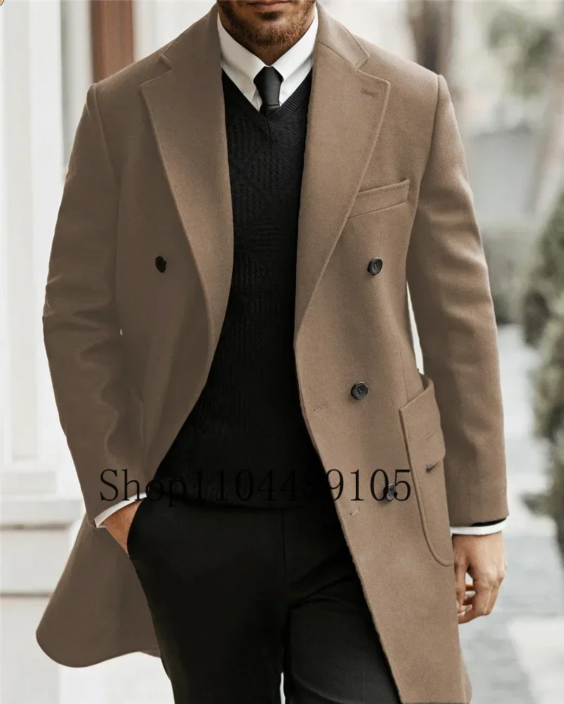 Men's Slim Fit Jacket Long Trench Coat Ideal for Business Meetings all Kinds of Formal Occasions Coat Customization