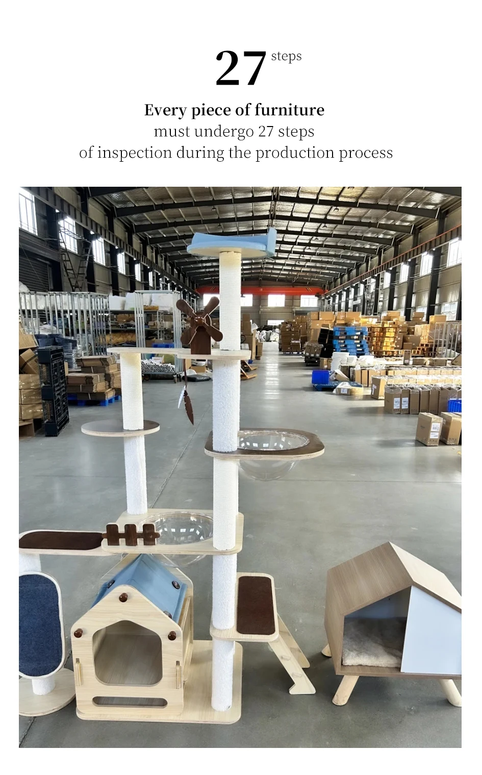Customized Cat Climbing Frame With Spacecraft And Scratching Pole_voghion.com