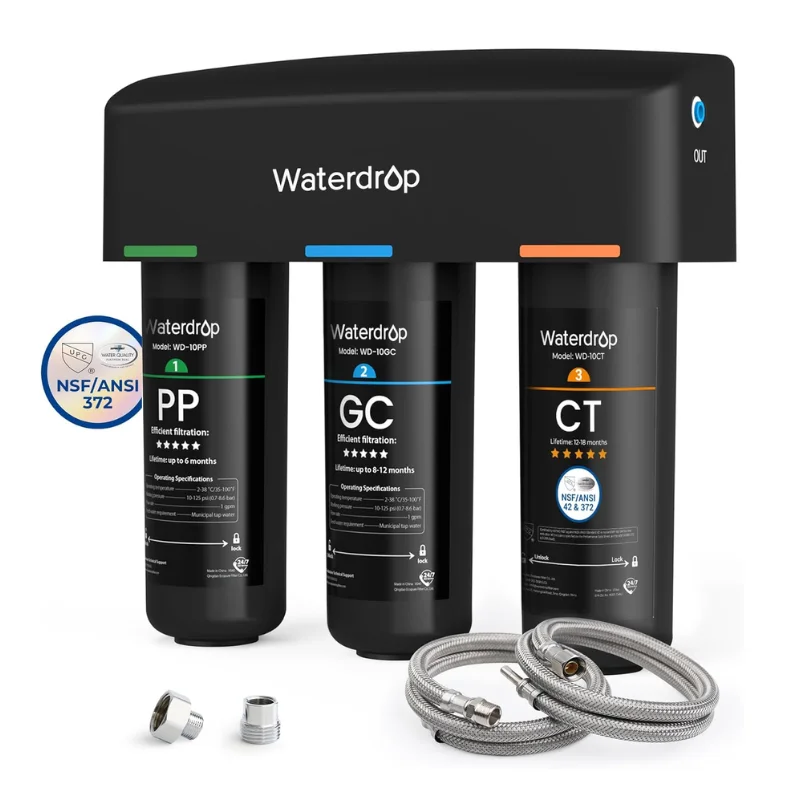 Water Filters Waterdrop 8 Layer Under Sink Water Filter System Reduces PFAS PFOA/PFOS Fluoride