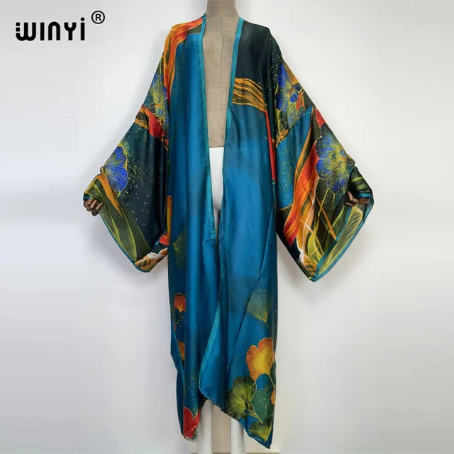 Europe WINYI new tunic bikini sweet lady pink boho Cardigan stitch Cocktail sexcy Boho Maxi Holiday Batwing Sleeve KIMONO mujer 2